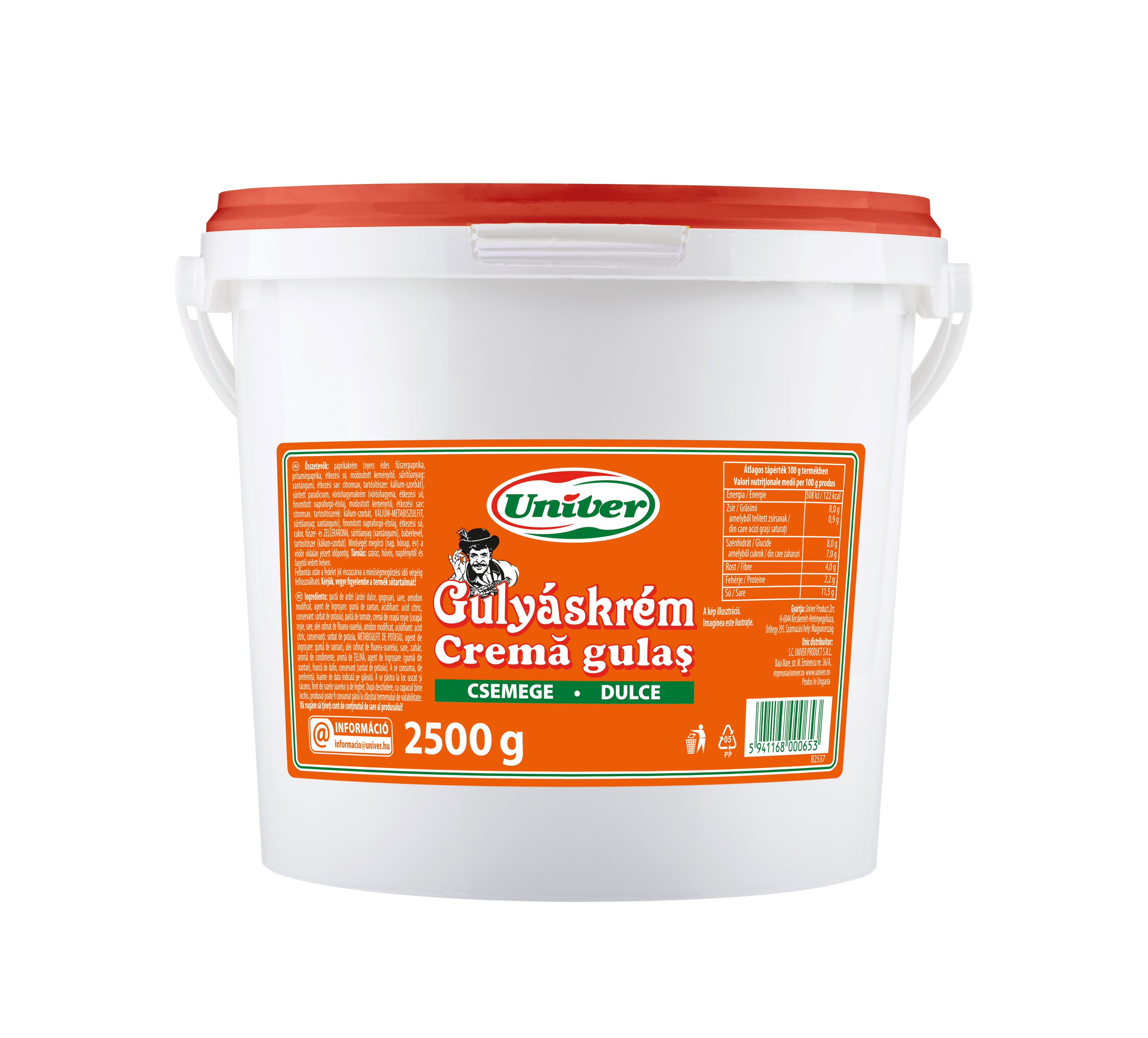 Univer Pasta gulaszowa łagodna 2,5 kg