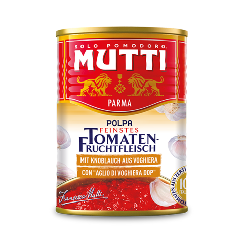 Mutti Pomidory drobno krojone z czosnkiem 