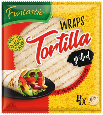 Funtastic Tortilla pszenna grillowana 4 szt. x 25 cm