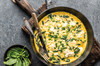 Omlet z majonezem z zielonym pesto